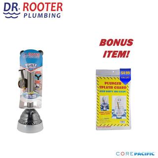 Dr Rooter Vortex Professional Grade Plunger with Drip Tray and Splash Guard 301688