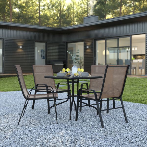 Brazos 5 Piece Outdoor Patio Dining Set - 31.5