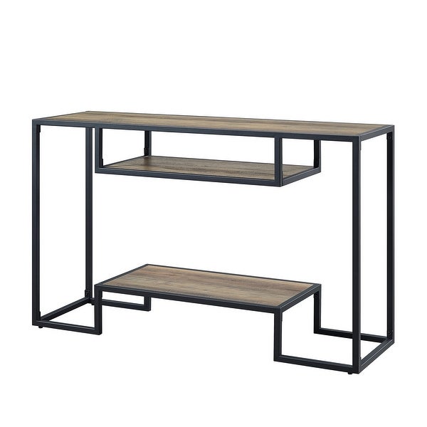 Idella Console Table in Rustic Oak and Black Finish