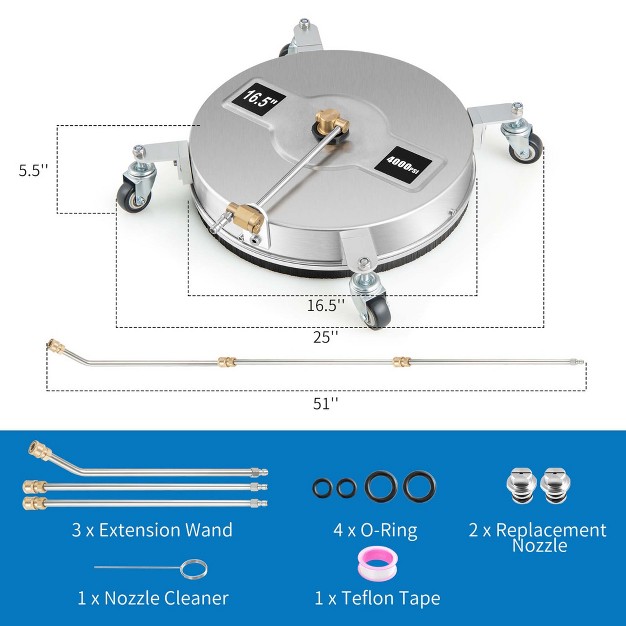 Pressure Washer Surface Cleaner Stainless Steel Surface Cleaner Attachment