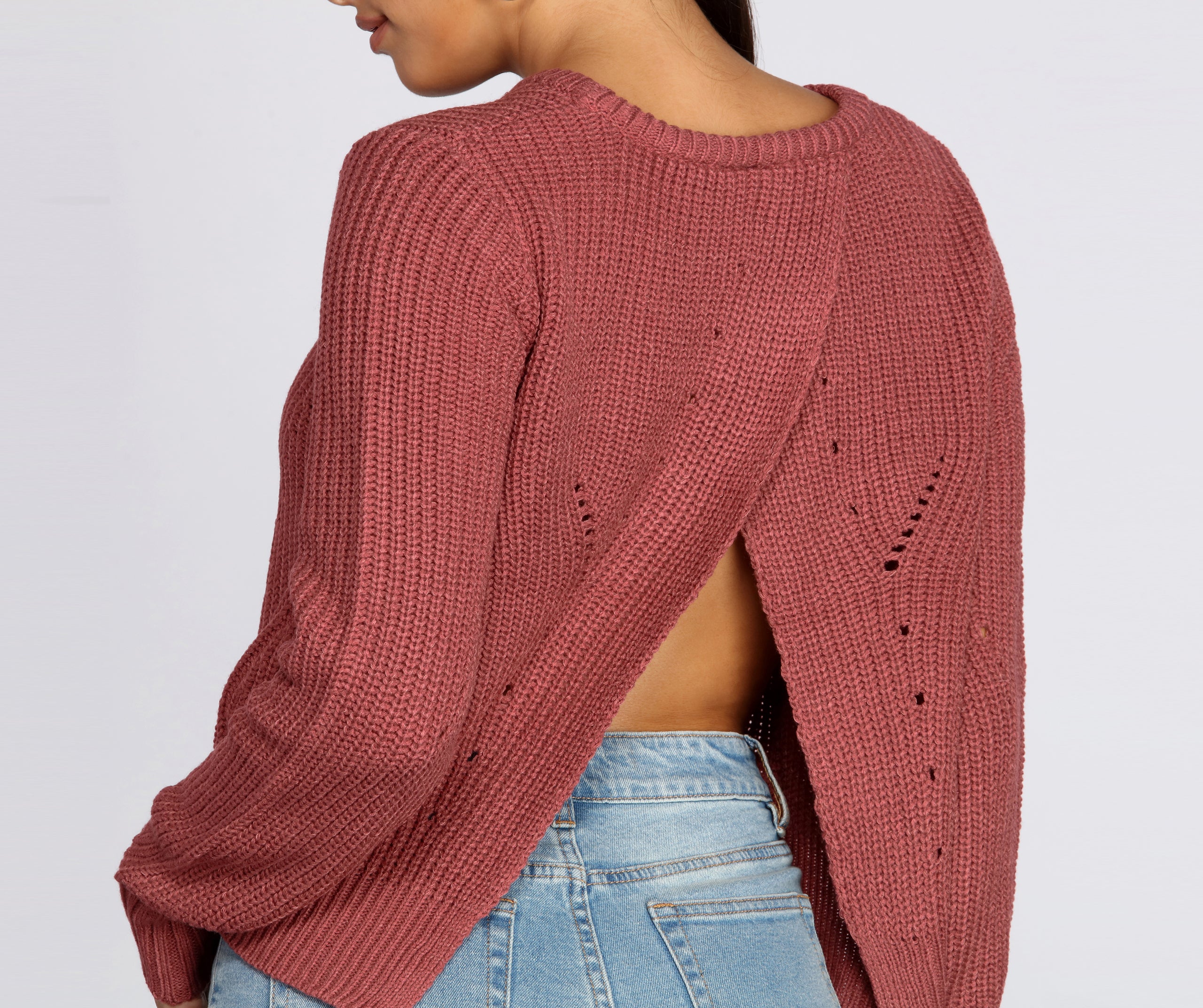 In Love Open Back Pullover Sweater