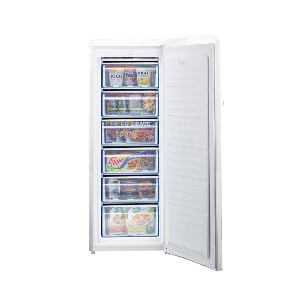 Unique Appliances Classic Retro 5.5 cu. ft. Manual Defrost Retro Upright Freezer in Marshmallow White ENERGY STAR UGP-175L W AC