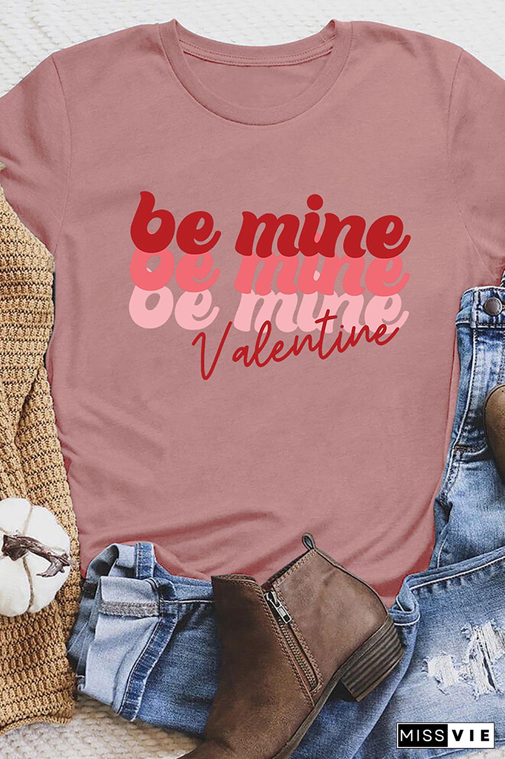 Valentine Be Mine Pullover Shortsleeves Graphic Tee Wholesale