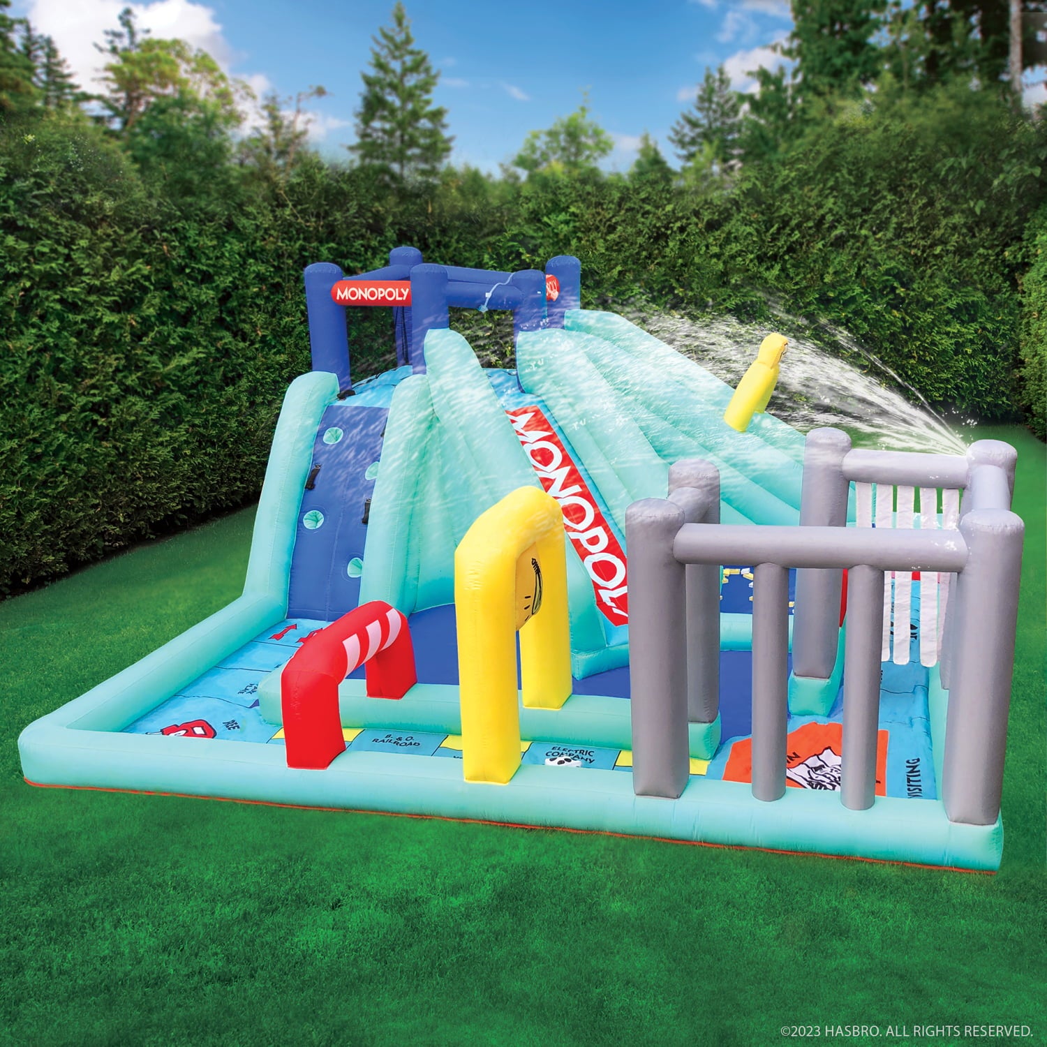 Hasbro Monopoly Splash Game by WowWee - Lawn Water Slide and Obstacle Course