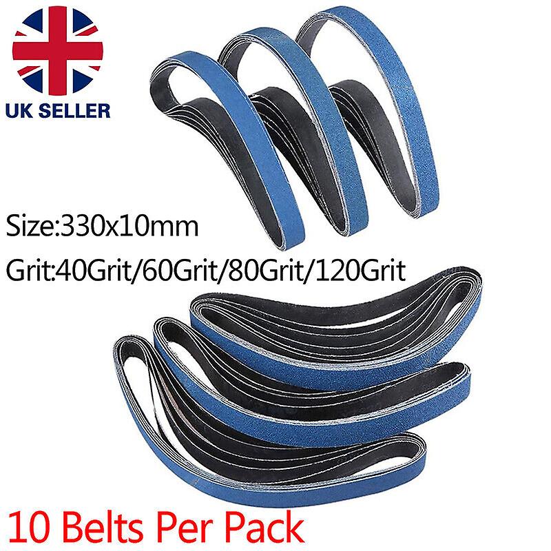 10 X 330mm Zirconium Sanding Belts Power Finger File Abrasive 40g 60g 80g 120g W12683898