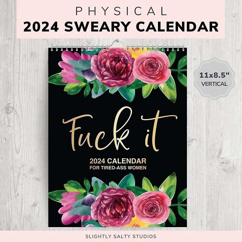 2024 Exhausted Female Calendar Calendar For Tired-asswo-28 * 21.3 * 0.5cm.