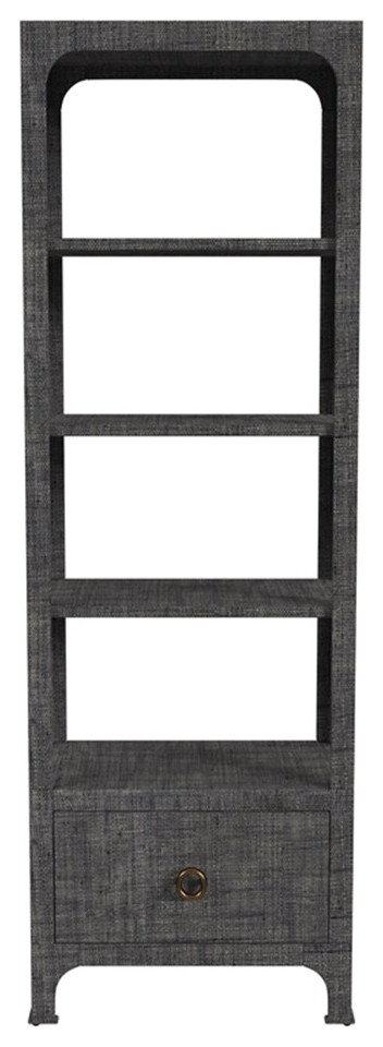 Home Square Solid and Engineered Wood Bookcase in Charcoal   Set of 2   Tropical   Bookcases   by Homesquare  Houzz