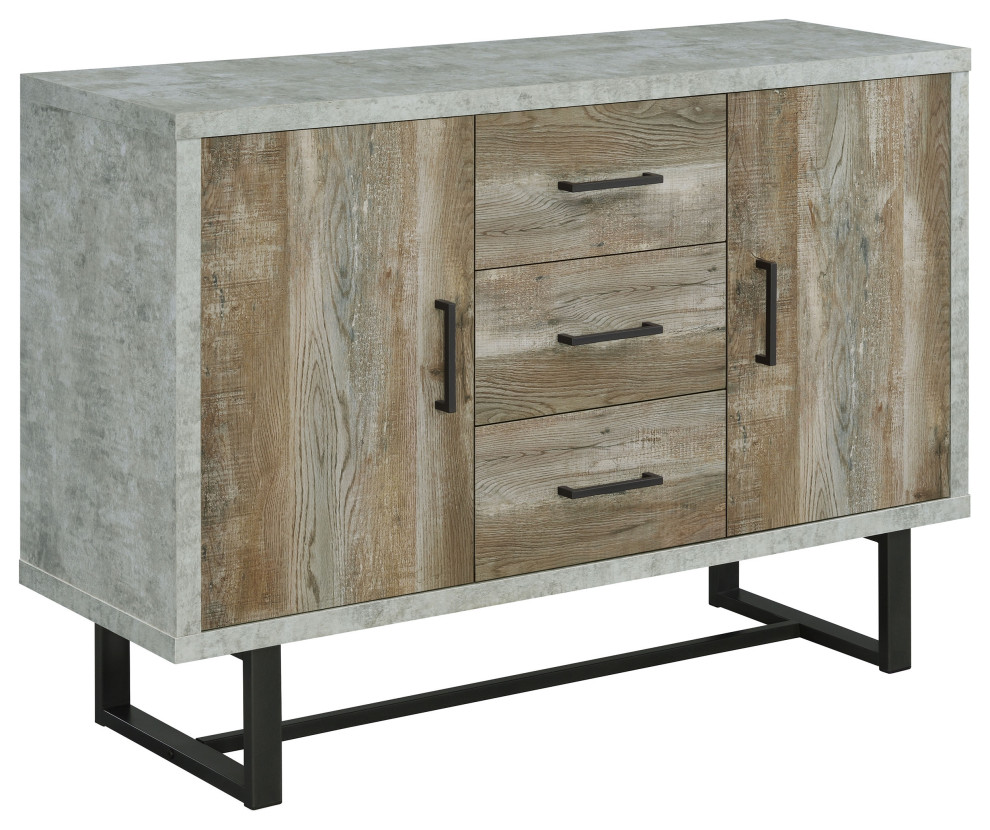 Abelardo 3 drawer Accent Cabinet Weathered Oak and Cement   Modern   Accent Chests And Cabinets   by Modon  Houzz