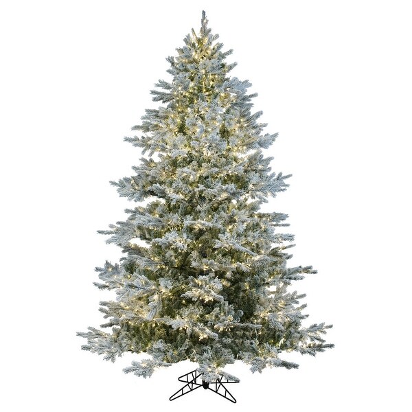 Vickerman 7.5' x 60 Flocked Kiana Christmas Tree，Low Voltage LED Warm White Lights.