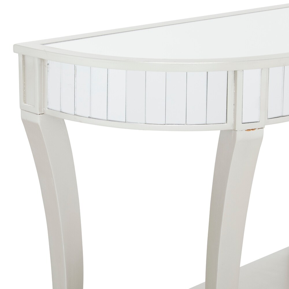 White Fir Glam Console Table with Mirror (Set of 2)   32 x 14 x 32