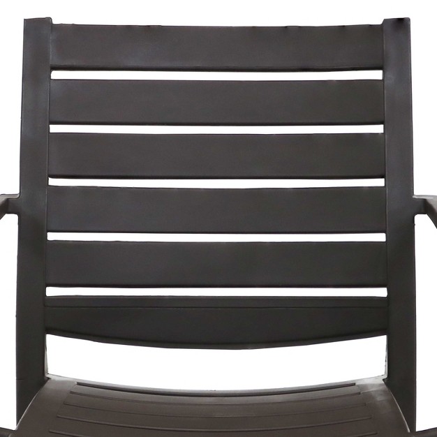 Sunnydaze Polypropylene Stackable Illias Outdoor Patio Arm Chair