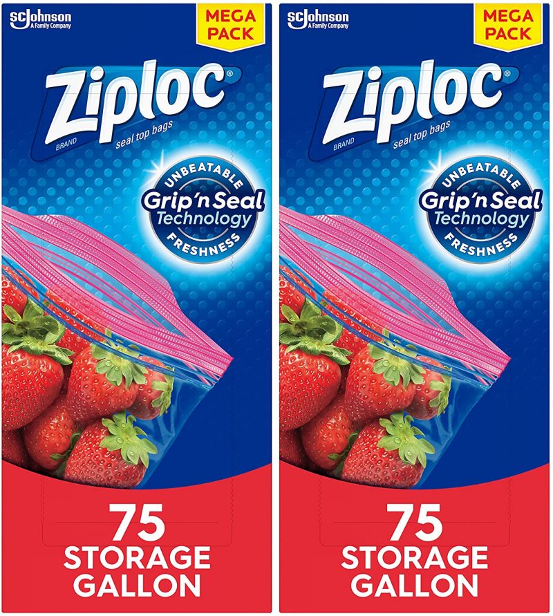 Ziploc Gallon Food Storage Bags， Grip 'n Seal Technology， 75ct