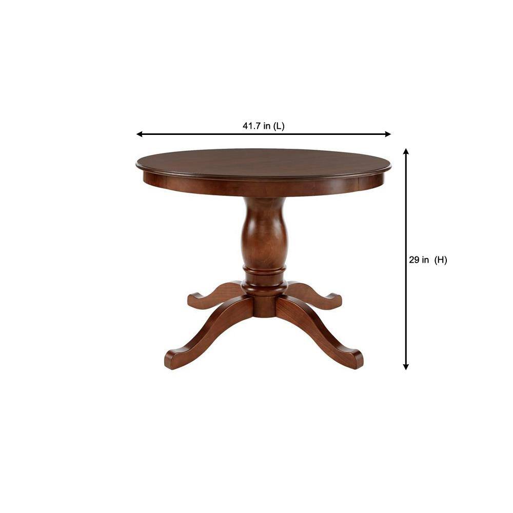 StyleWell Walnut Brown Finish Round Dining Table for 4 (41.7 in. L x 29 in. H) DS5001-Walnut