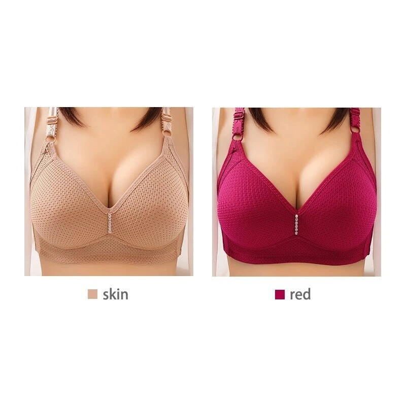🔥Plus Size Bra Women Underwear Wire Free Comfort  Soft Breathable�