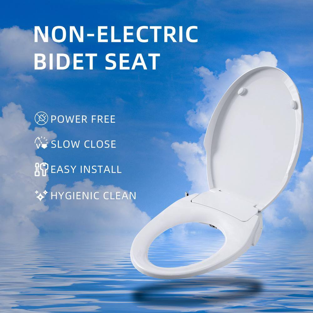 Casta Diva Non- Electric Bidet Seat for Elongated Toilet in White CD-BT02