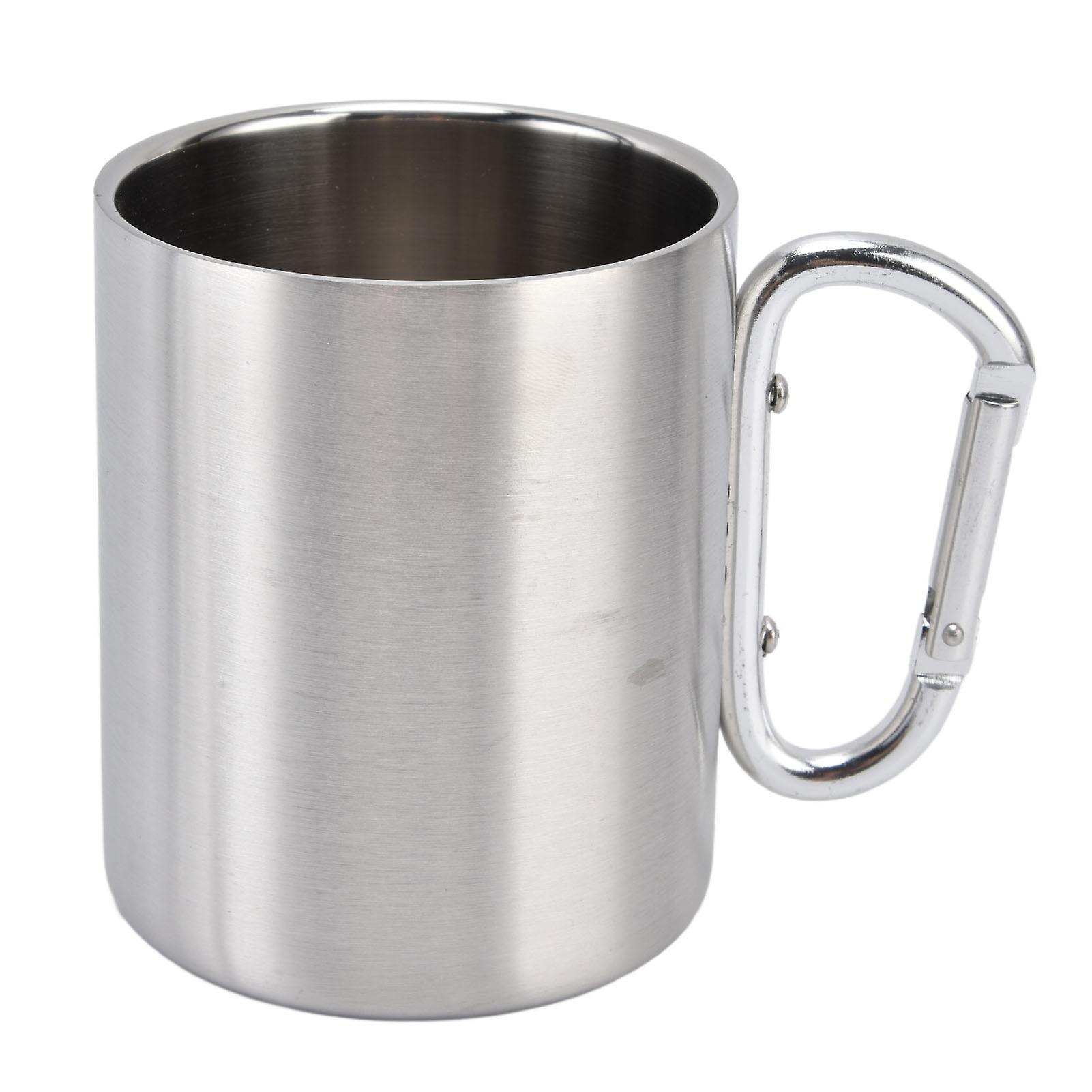 Stainless Steel Mug 360ml Double Wall Comfortable Handle Glossy Surface Exquisite Durable Stainless Steel Coffee MugPrimary Colour Handle