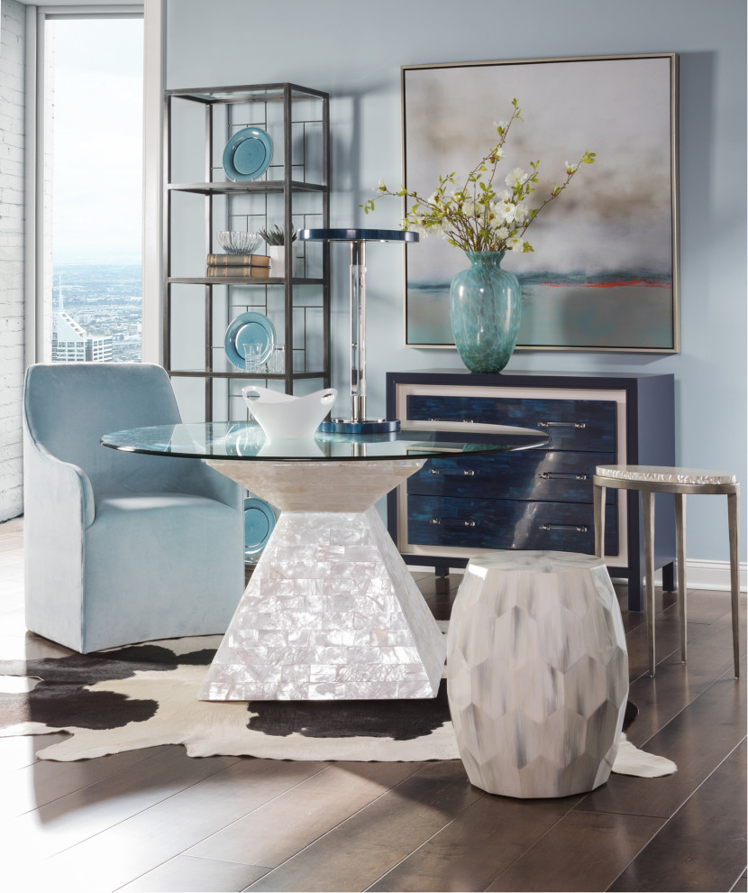 Bello Faceted Drum Table   Contemporary   Side Tables And End Tables   by Lexington Home Brands  Houzz