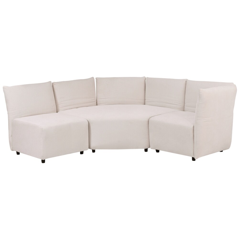 Modern Upholstered Sofa Set with Adjustable Backrest  Free Combination  and Durable Wooden Frame for Living Room