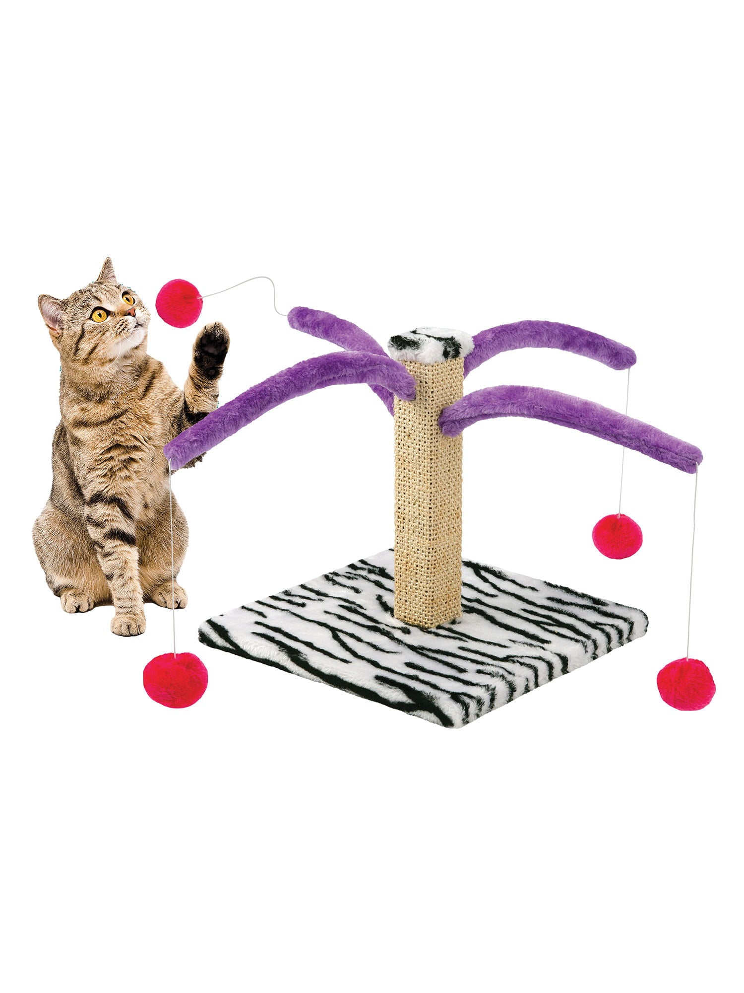 Cute Cat Tree Toy - Cat Scratching Post, Cat Stand, Jute Scratch Pad