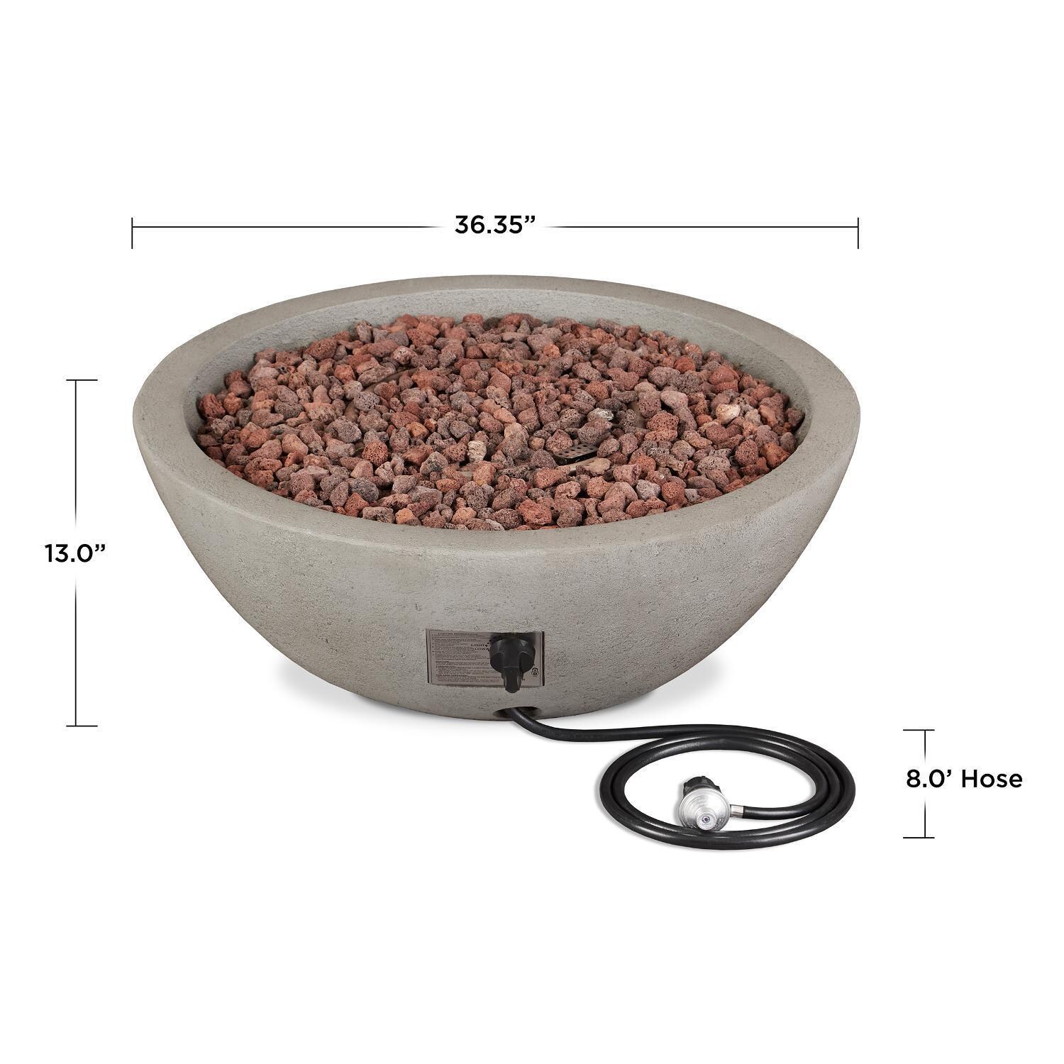 Lakeview Creekwood 36-Inch Round Propane Gas Fire Bowl