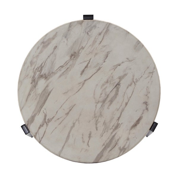 Teagan Round White Faux Marble Tables by iNSPIRE Q Modern