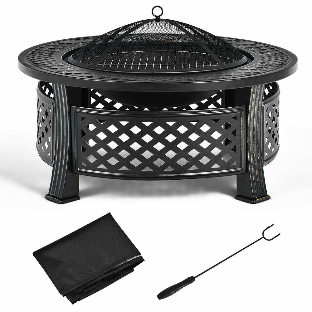 Outdoor Fireplace with BBQ Grill and High temp Resistance Finish   32\
