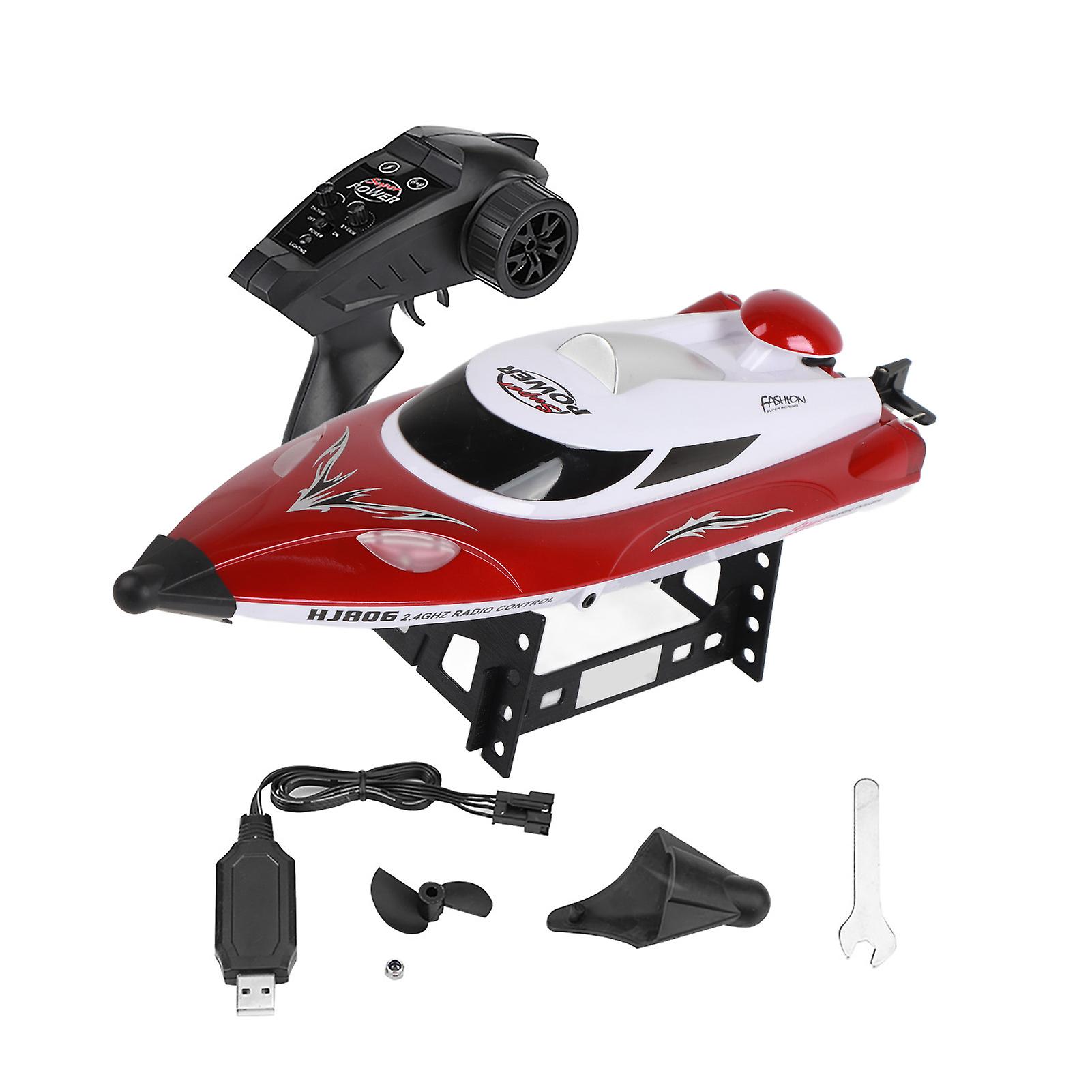 Rc 2.4ghz Remote Control 4 Channel Mini Boat Racing Speedboat Model Kids Toy Vehicle Ship (red)