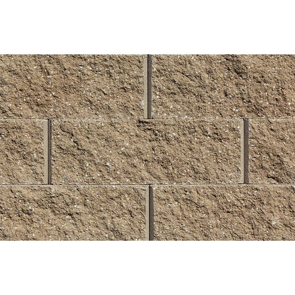 Rockwood Retaining Walls Universal 4 in. H x 18 in. W x 11 in. D Sandstone Concrete Wall Cap (45 Pieces67.5 Lin. ft.  Pallet) 0132036