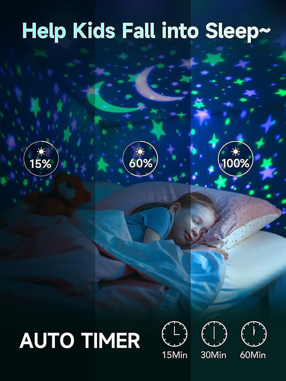 Liangnv Night Light For Kids， Bluetooth+music Night Light Projector For Bedroom，48 Colors+360+timer