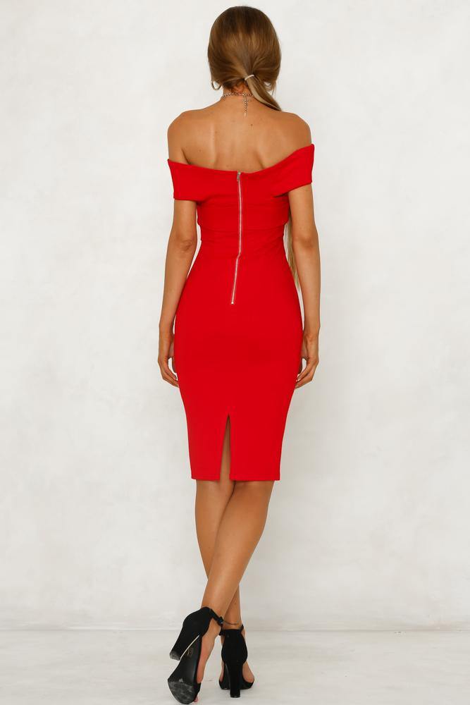 Love Me Or Lose Me Midi Dress Red