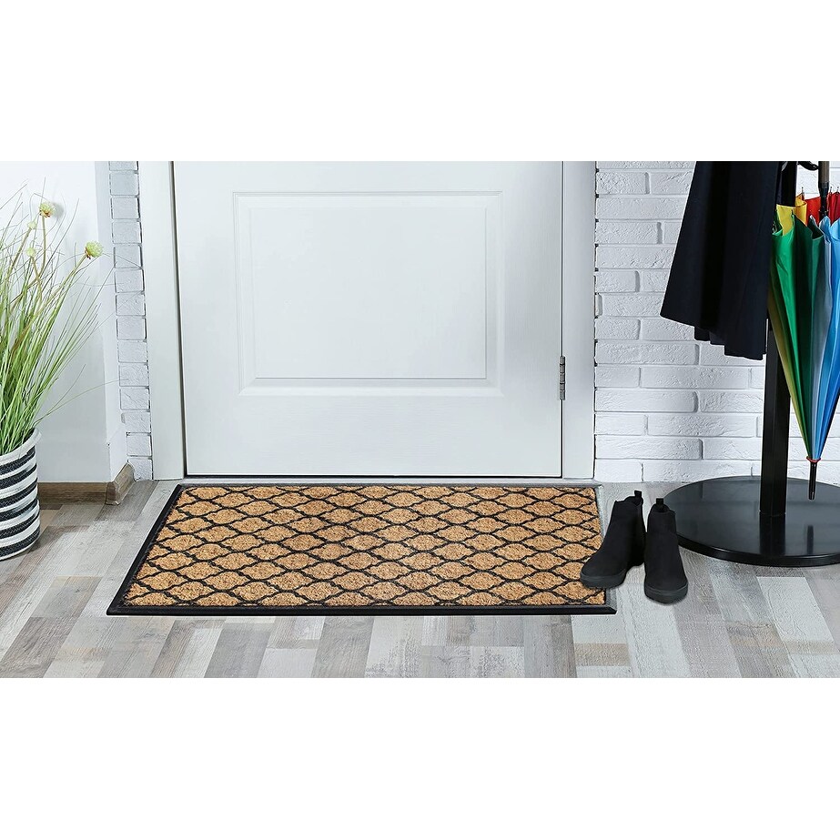 A1HC Natural Coir   Rubber Door Mat  30x48  Thick Durable Doormats for Outdoor Entrance