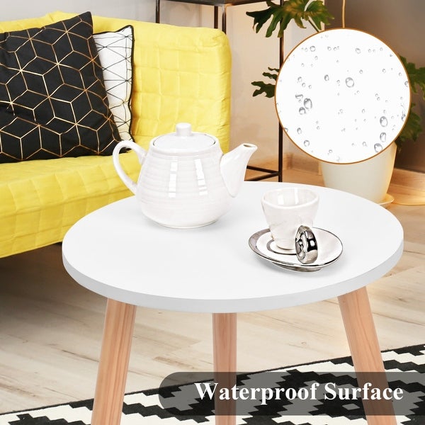 Small Modern Round Coffee Tea Side Table - 16