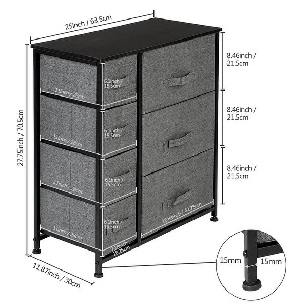 Dresser with 7 Drawers - Furniture Storage Tower Unit For Bedroom， Hallway， Closet， Office Organization - Steel Frame - - 37776888