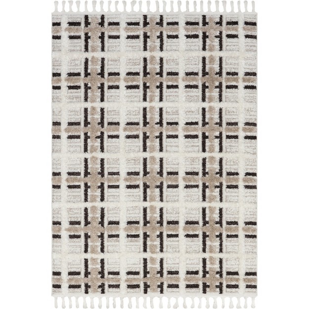 Nuloom Crimson High low Plaid Tasseled Area Rug