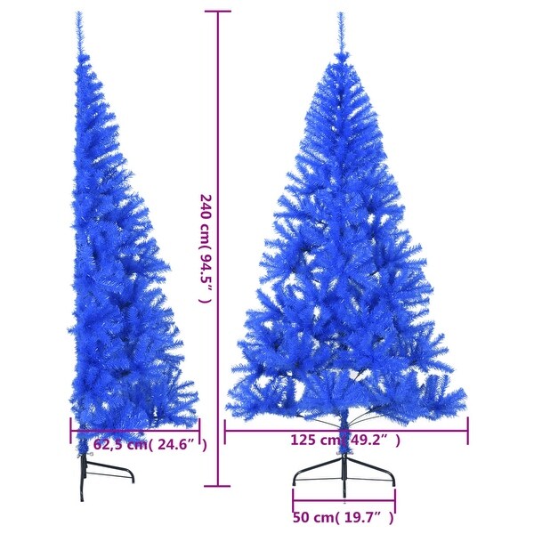 vidaXL Christmas Tree Decoration Artificial HalfCircle Tree with Stand PVC