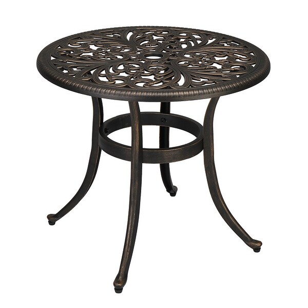 23.6inch Round Side Table，Garden Cast Aluminum Table