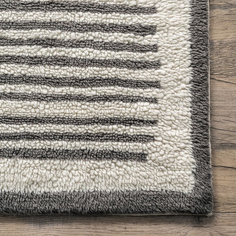 nuLoom Tayshia Machine Washable Wool Modern Striped Area Rug