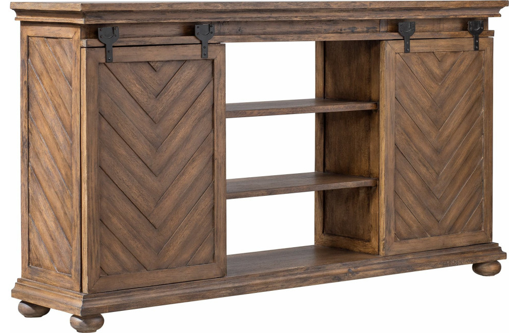 Primalia Barn Door Media Console   Traditional   Entertainment Centers And Tv Stands   by HedgeApple  Houzz