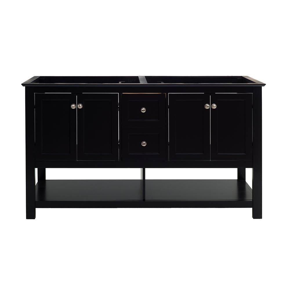 Fresca Manchester 60 in. W Bathroom Double Bowl Vanity Cabinet Only in Black FCB2360BL-D