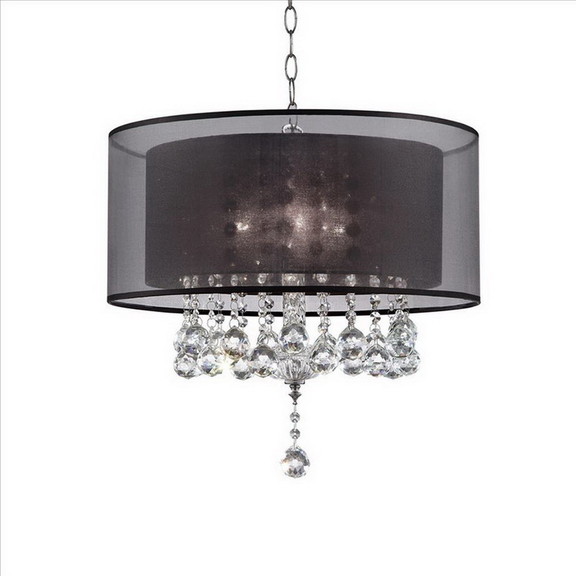 Benjara BM240876 Dual Fabric Shade Ceiling Lamp wi...