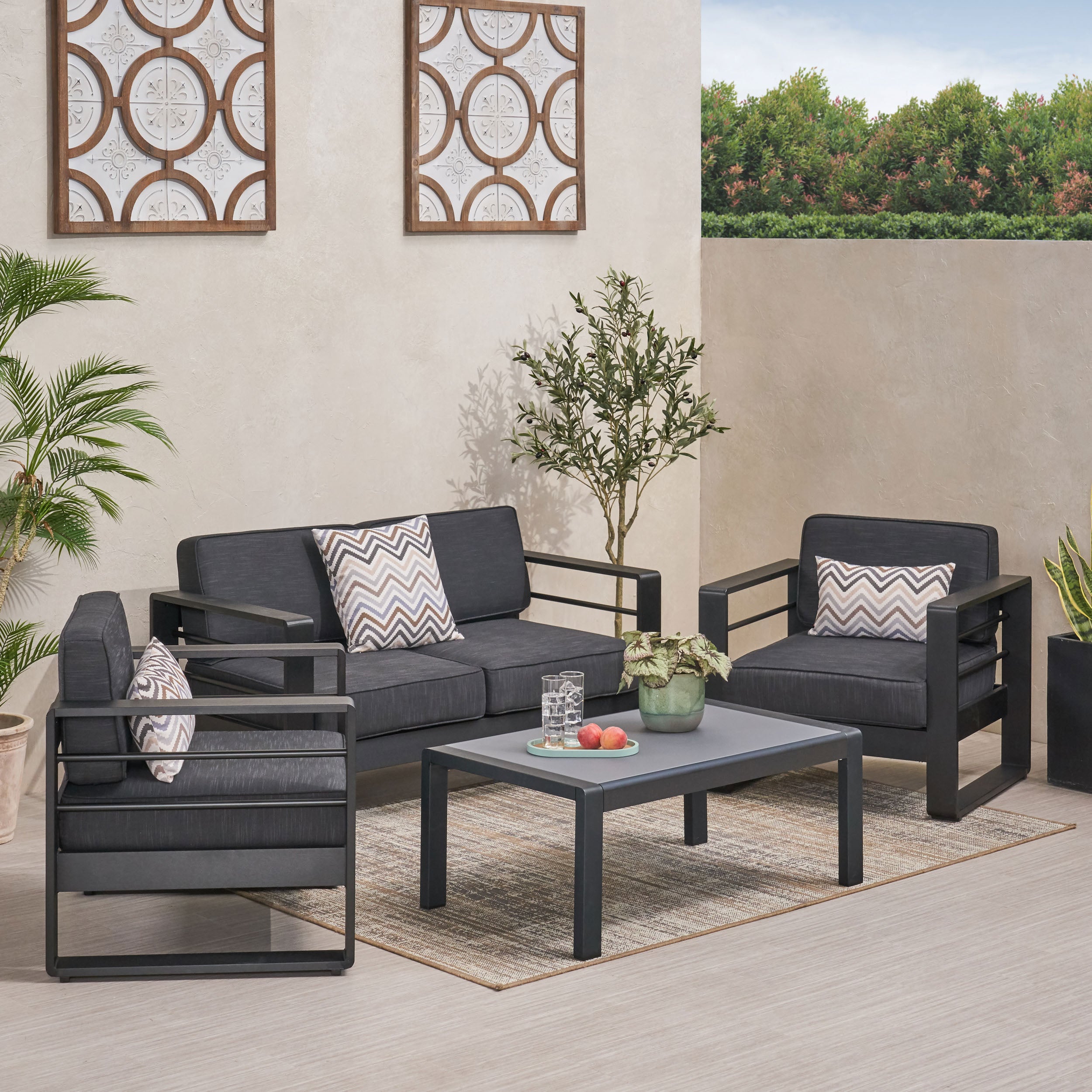 Gadd Outdoor Aluminum 4 Seater Chat Set