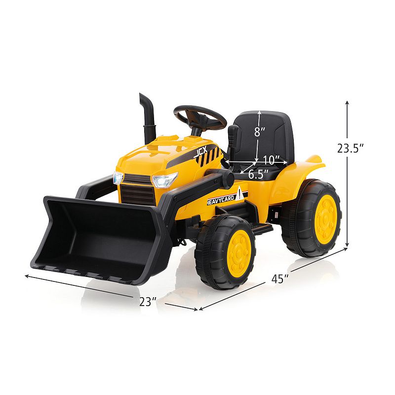 12V Kid's Ride on Excavator with Adjustable Digging Bucket-Yellow