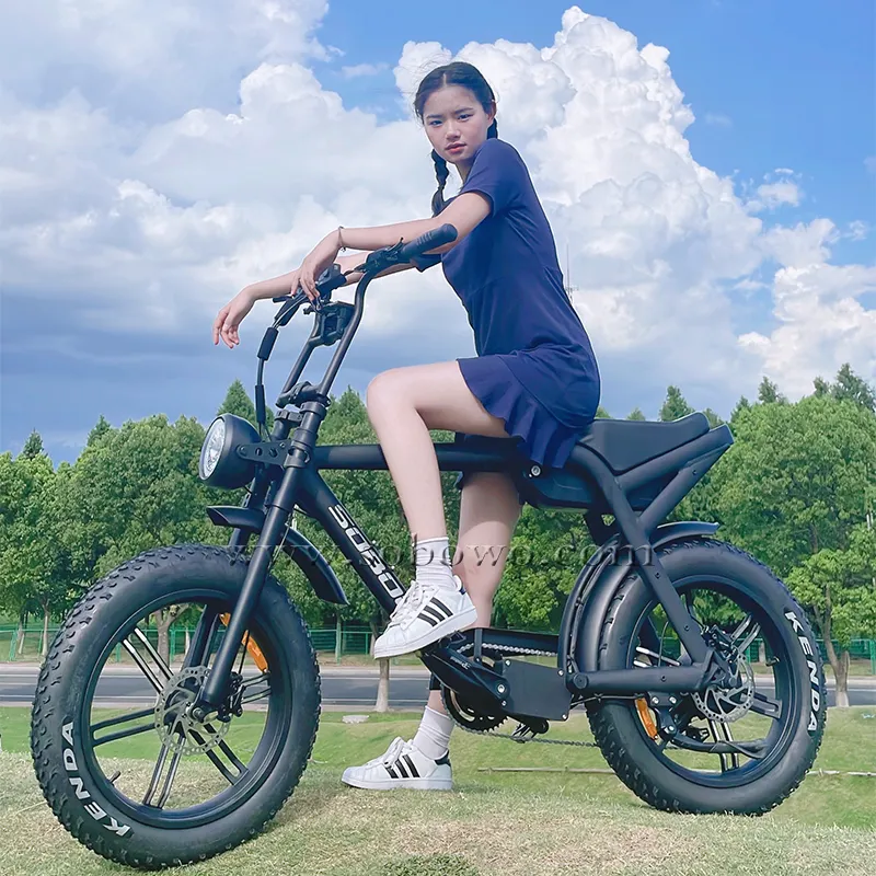 SOBOWO Retro ebike 750w electric fat ebike 48v 36v electric cycle 350w 500w ebike 20 inches electric bikes dual battery 14ah