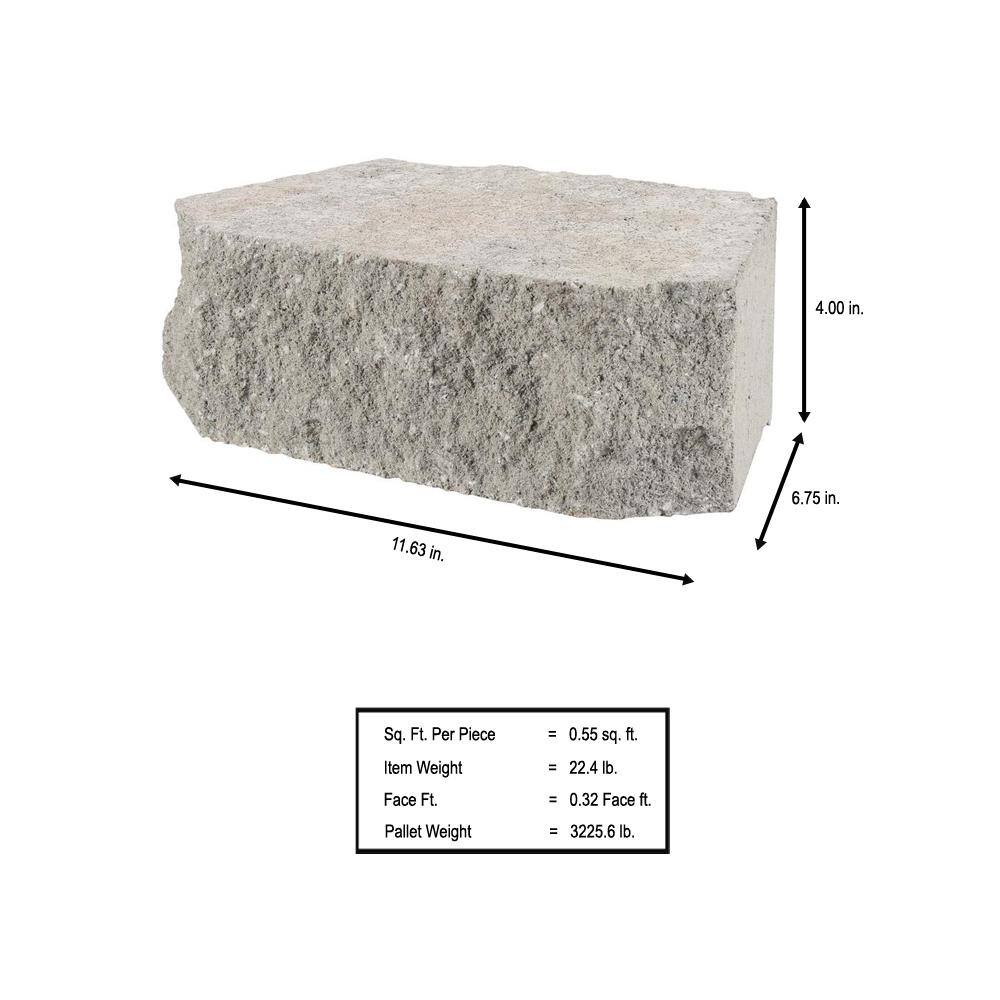 Pavestone 4 in. x 11.75 in. x 6.75 in. Pewter Concrete Retaining Wall Block (144 Pcs.  46.5 sq. ft.  Pallet) 81100