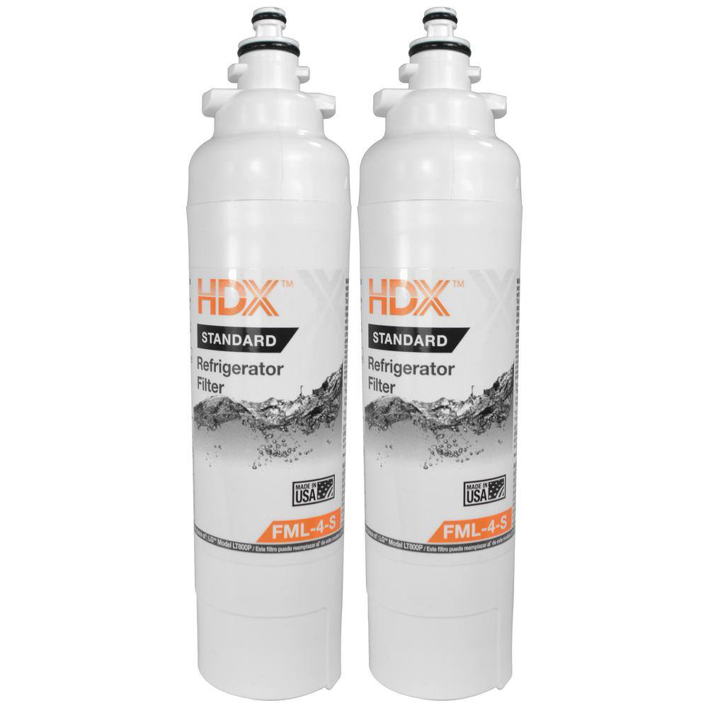 HDX FML-4-S Standard Refrigerator Water Filter Replacement Fits LG LT800P (2-Pack) 107141