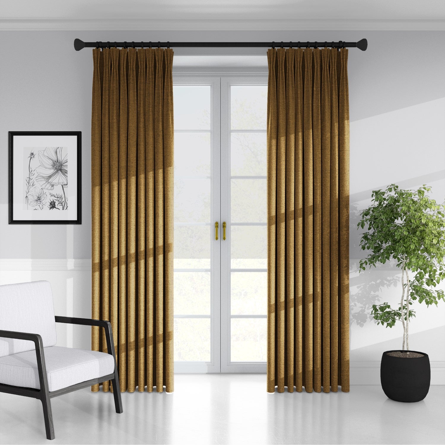 Juno Velvet Gold Drapery