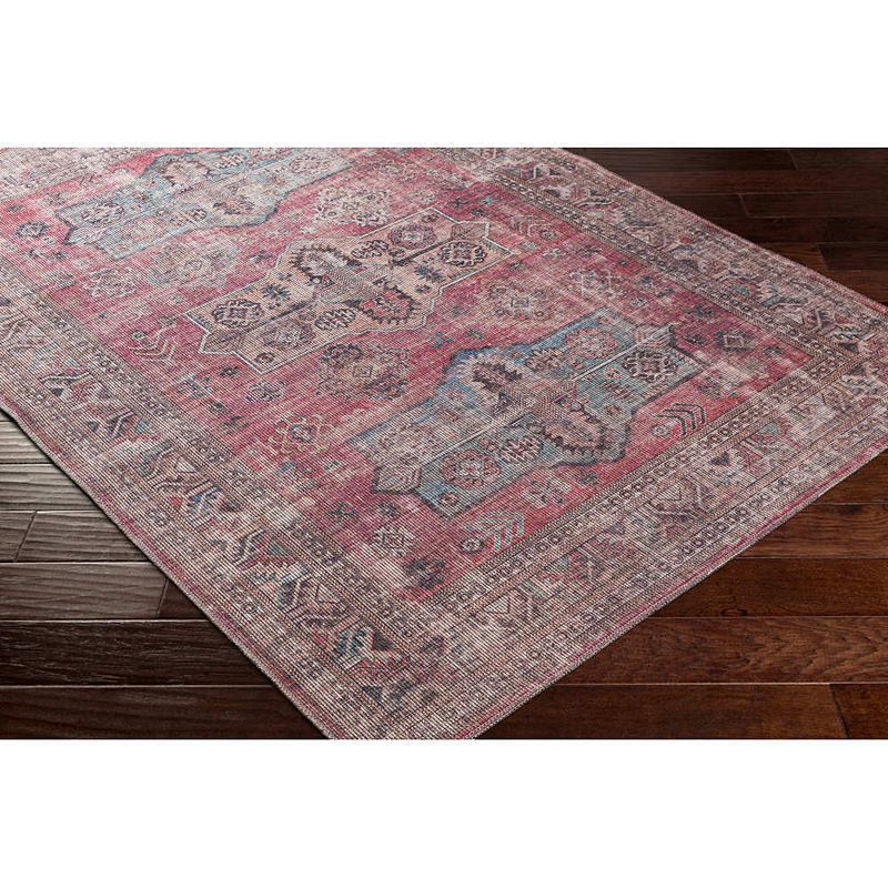 Merom Traditional Washable Area Rug