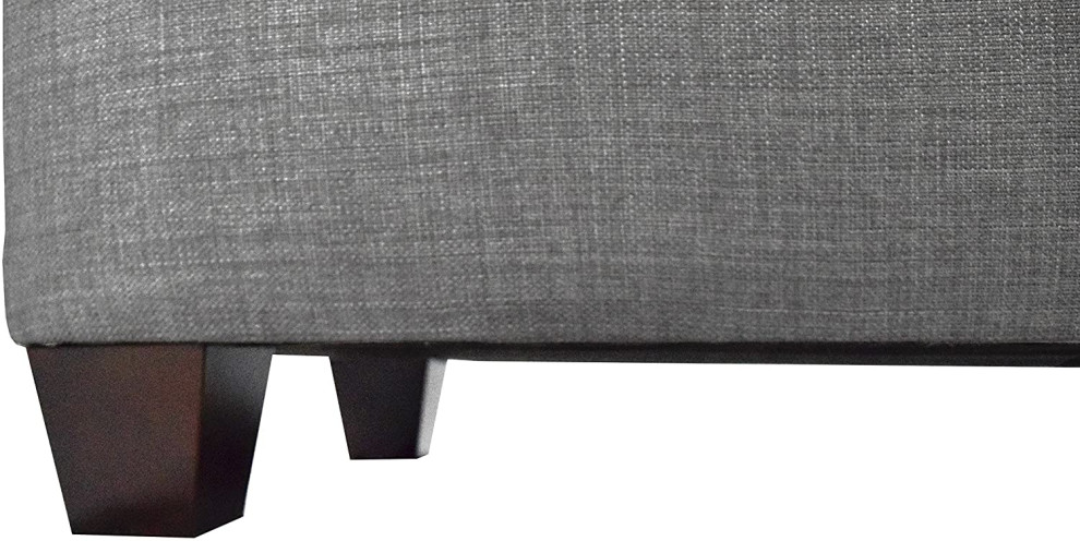 Contemporary Ottoman  Button Tufted Top With Hidden Shoe Storage   Midcentury   Footstools And Ottomans   by Declusia  Houzz