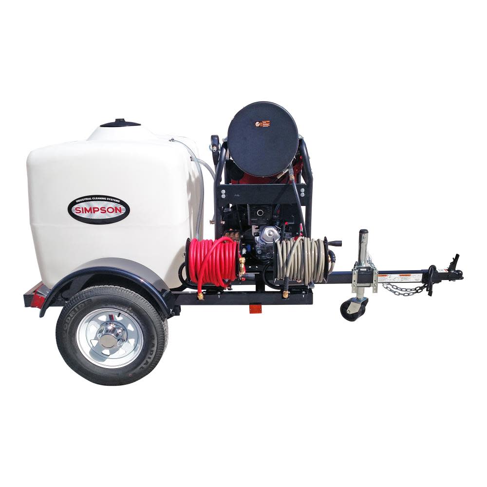 Simpson Hot Water Professional Gas Pressure Washer Trailer 4000 PSI ;