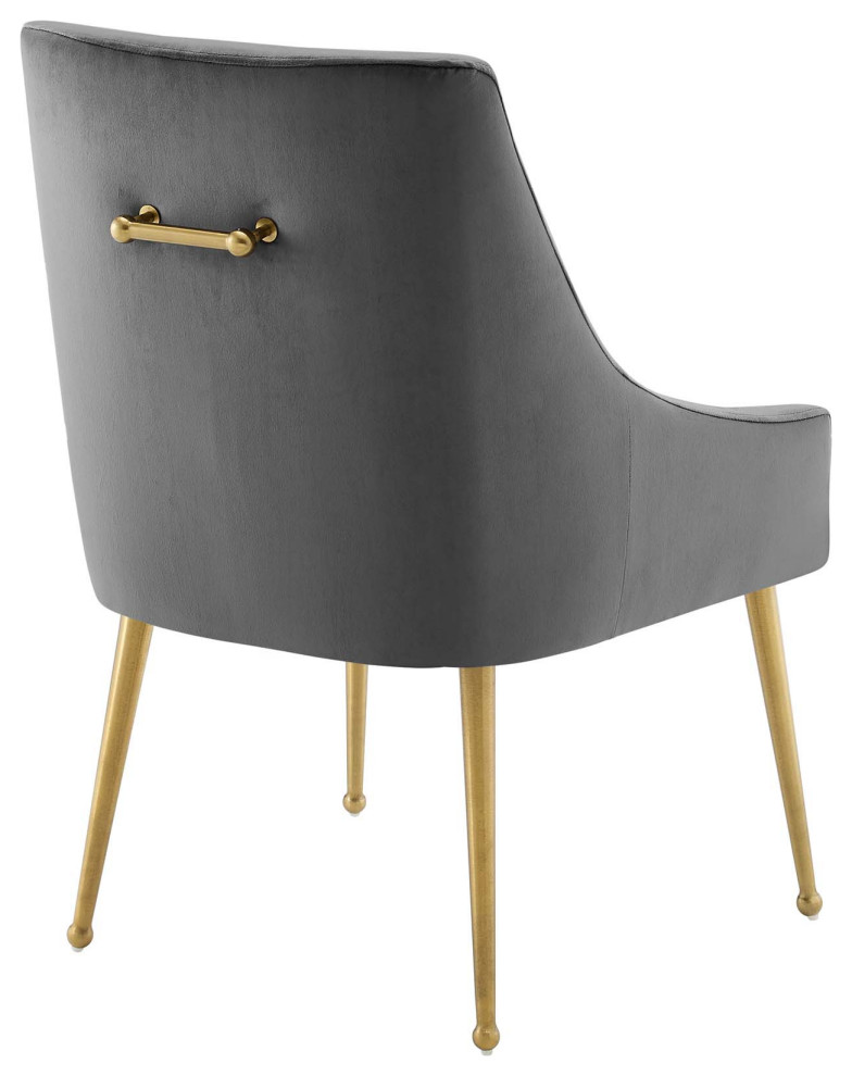 Discern Upholstered Performance Velvet Dining Chair Set of 2 EEI 4148 GRN   Midcentury   Dining Chairs   by Kolibri Decor  Houzz